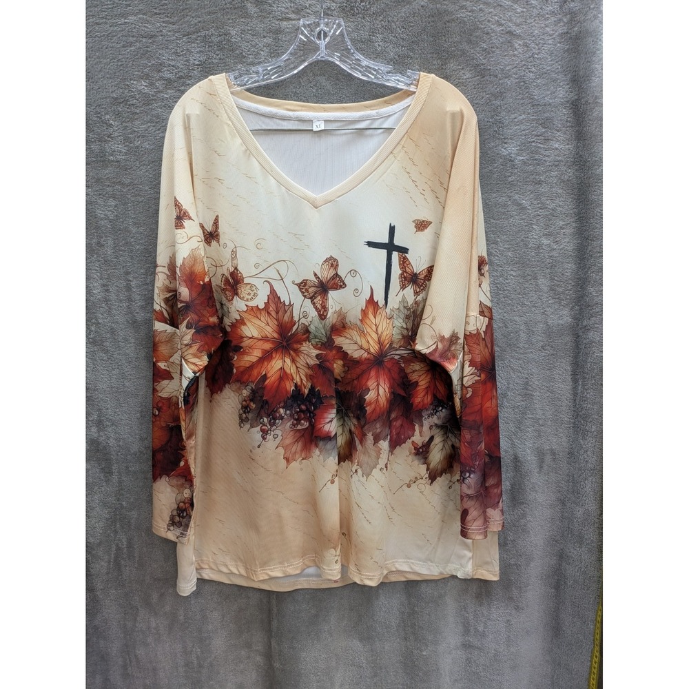 Women's Long Sleeve Shirt XL Stretch‎ Fall Cross
